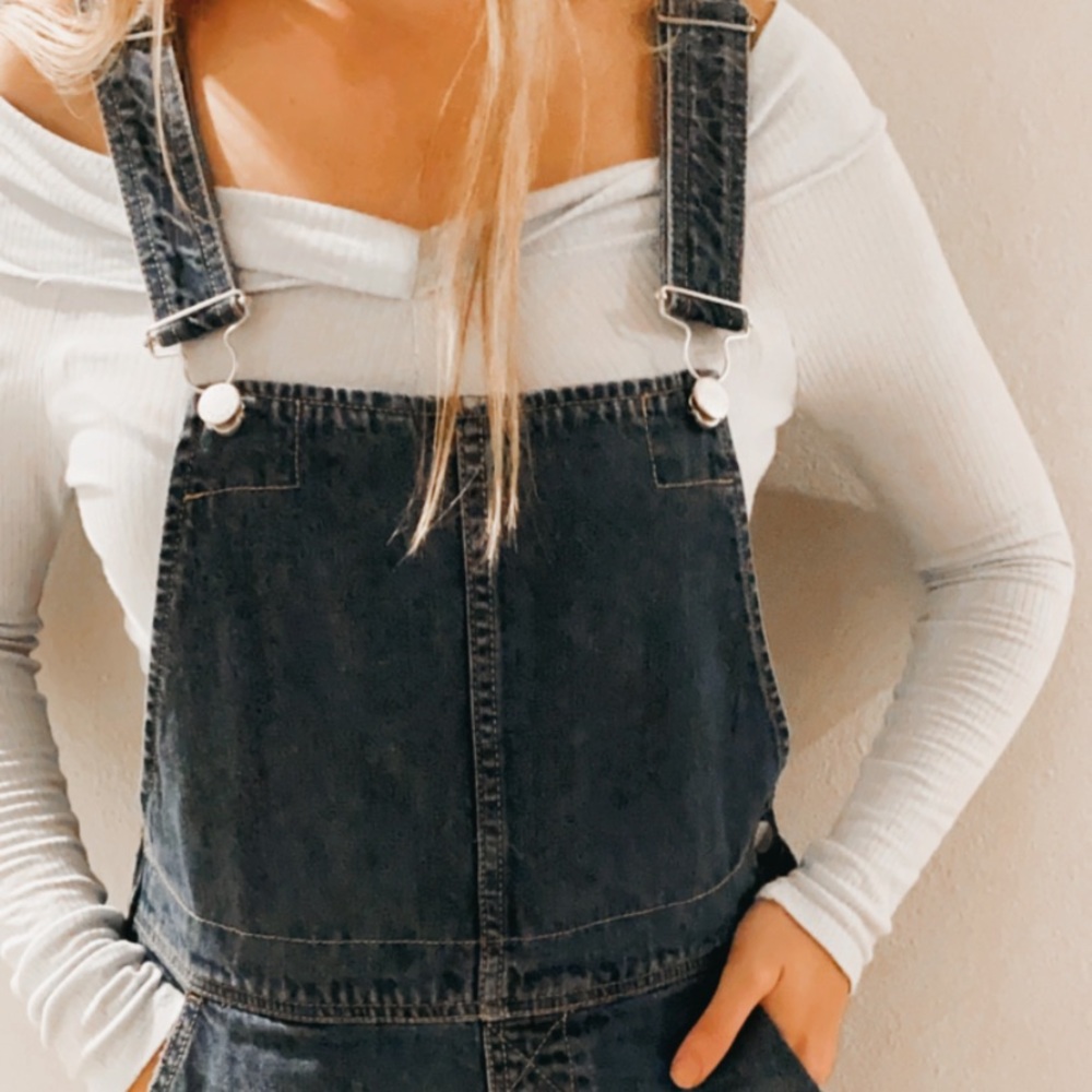 Free People Denim Dress Overalls
